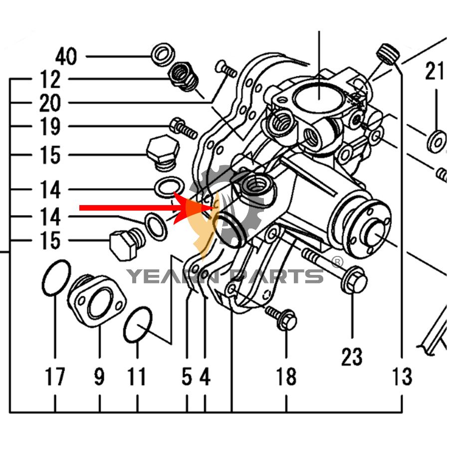Water Pump YNM129630-42100 for Hitachi ZX30U-5A ZX35U-5A ZX40U-5A ZX50U-5A Excavator