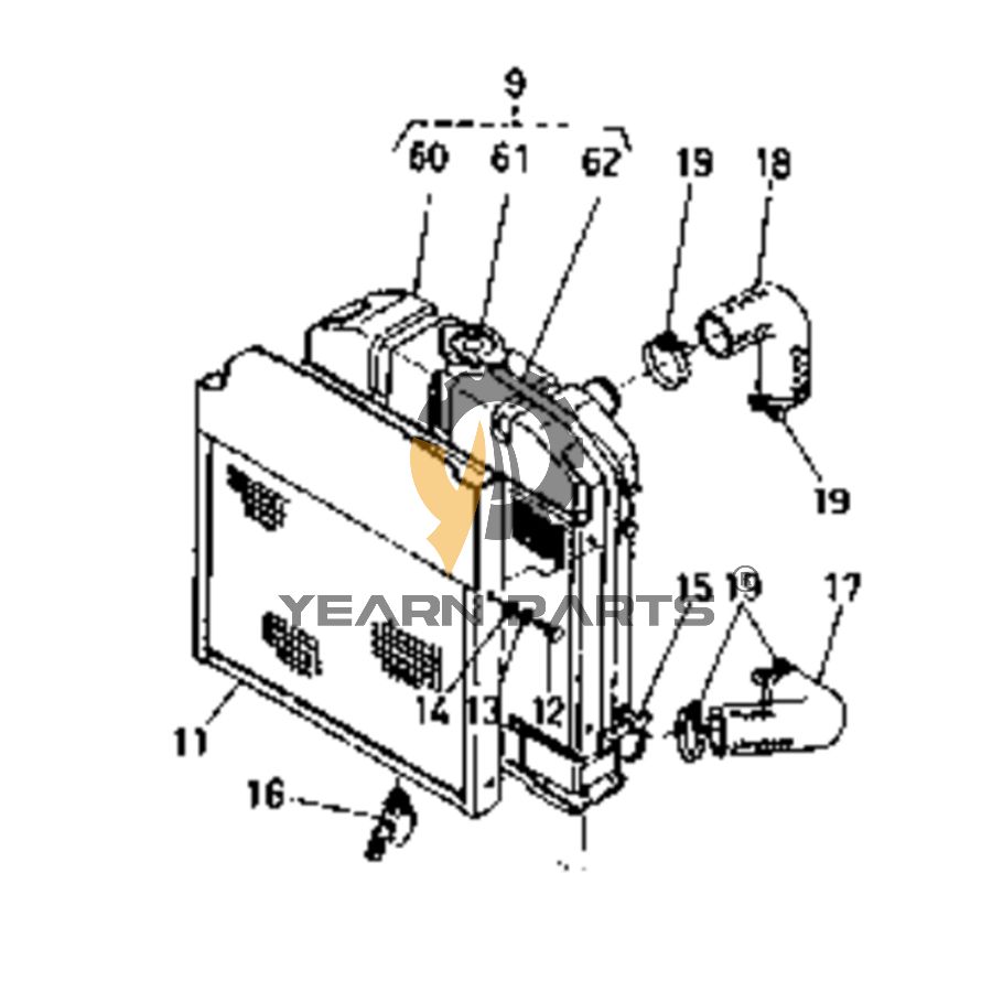 Water Tank Radiator 15221-72113 for Kubota KD-15(S)