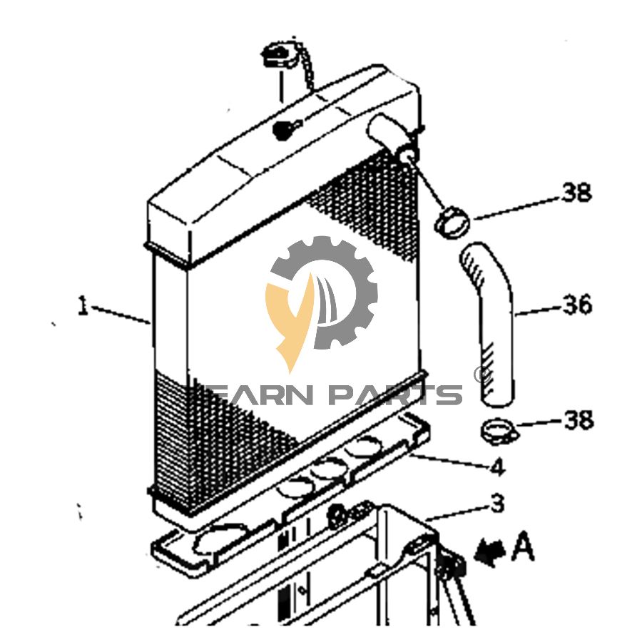 Water Tank Radiator 203-03-21100 203-03-00010 for Komatsu PC100-1 PC100-2 PC120-1 PC120-2 Excavator