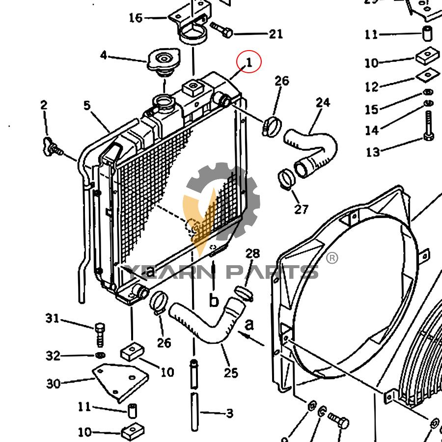 Water Tank Radiator 20N-03-11101 20N-031-1102 20N-03-11111 for Komatsu PC10-1 Excavator with 2D94 Engine
