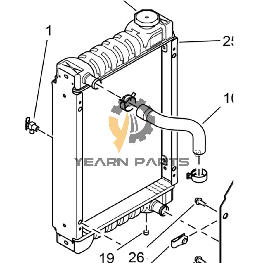 Water Tank Radiator 6677382 for Bobcat 319 320 321 323 324 E14 E16 Excavator