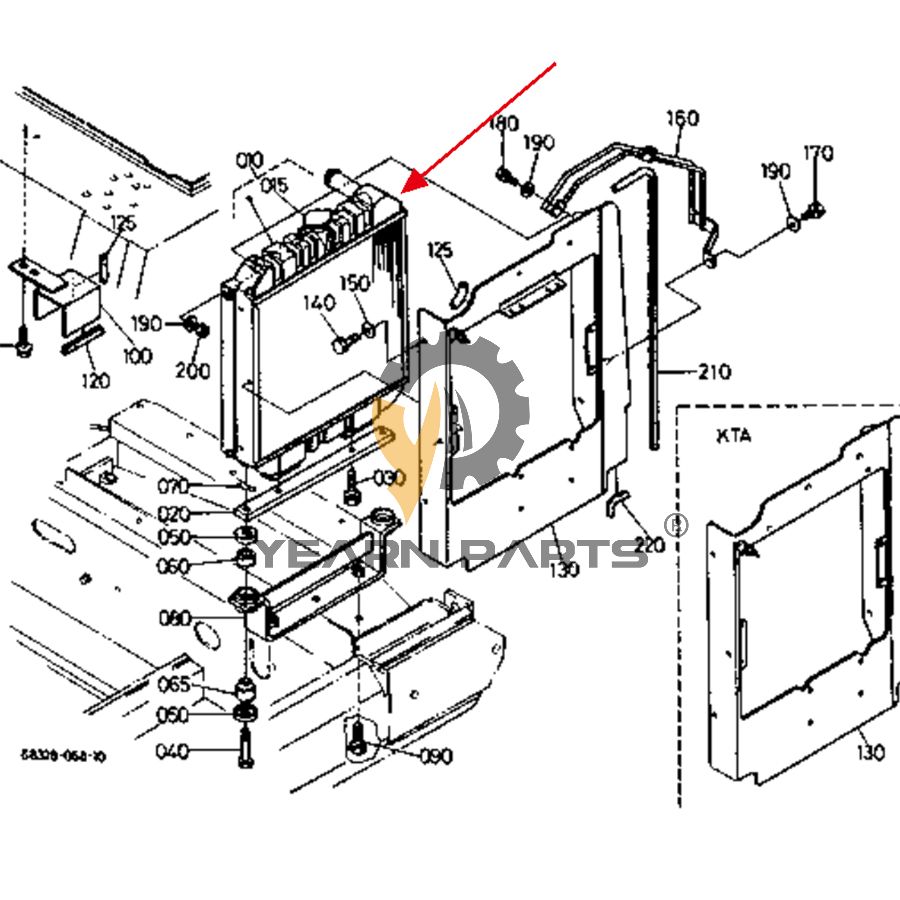 Water Tank Radiator 68391-42300 for Kubota KX71 Excavator