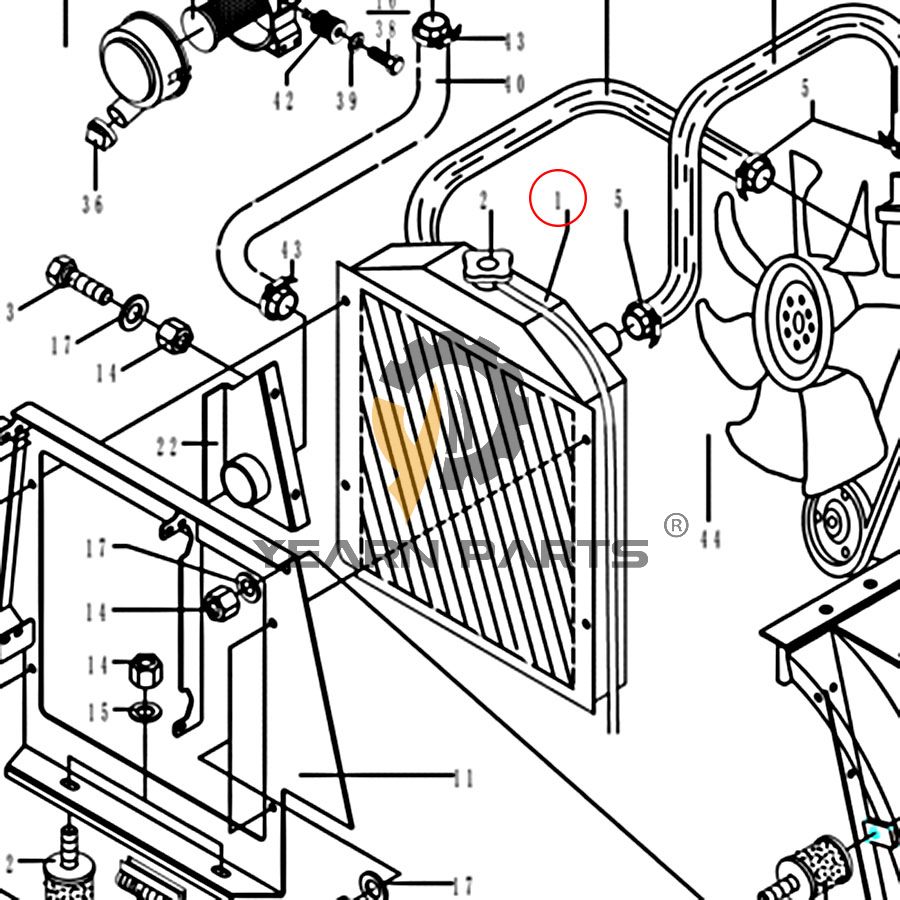 Water Tank Radiator 73184226 2906717 for New Holland EC25 EC35 Excavator