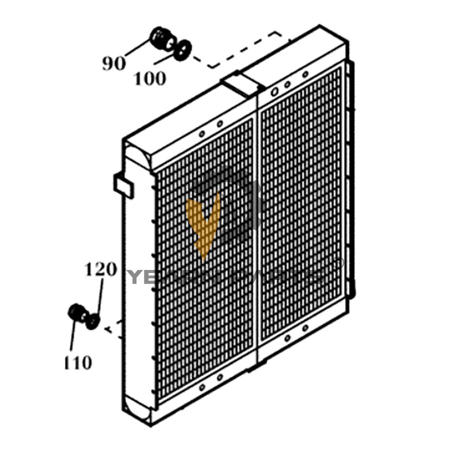 Water Tank Radiator 73187791 1487325 for New Holland EC350 Excavator