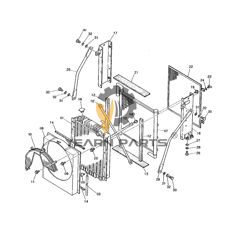 Water Tank Radiator ASS'Y 4256150 for Hitachi Excavator