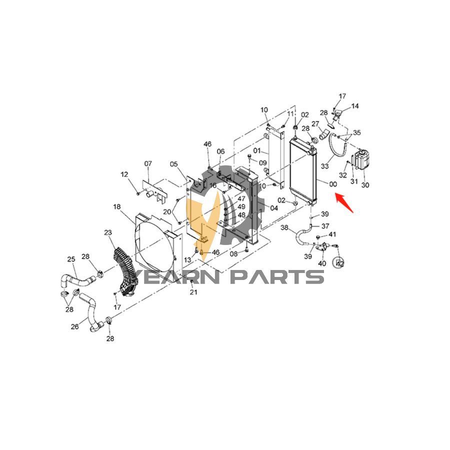 Water Tank Radiator ASS'Y 4695000 4657137 for John Deere Excavator 17D