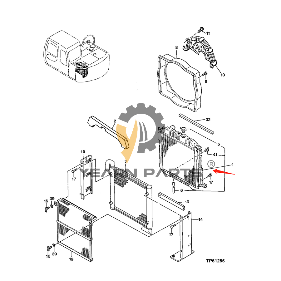 Water Tank Radiator ASS'Y AP35224 for John Deere Excavator 80