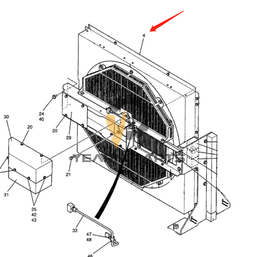 Water Tank Radiator ASS'Y LV05P00011F1 for Kobelco Excavator SK850
