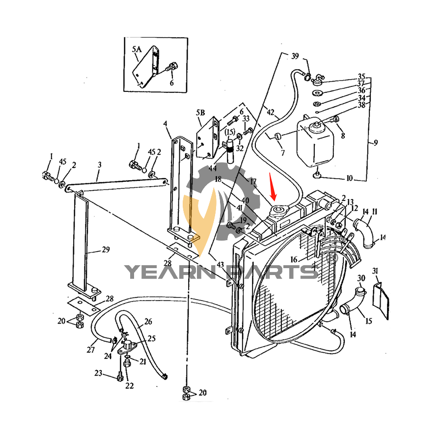 Water Tank Radiator ASS'Y T114146 for John Deere Excavator 15