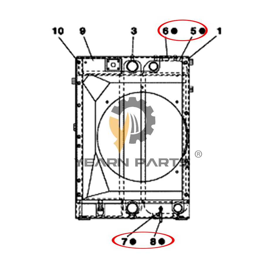 Water Tank Radiator LN002380 for Case CX75SR Excavator