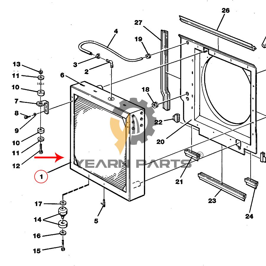 Water Tank Radiator VOE14262601 for Volvo EC450 EC650 Excavator