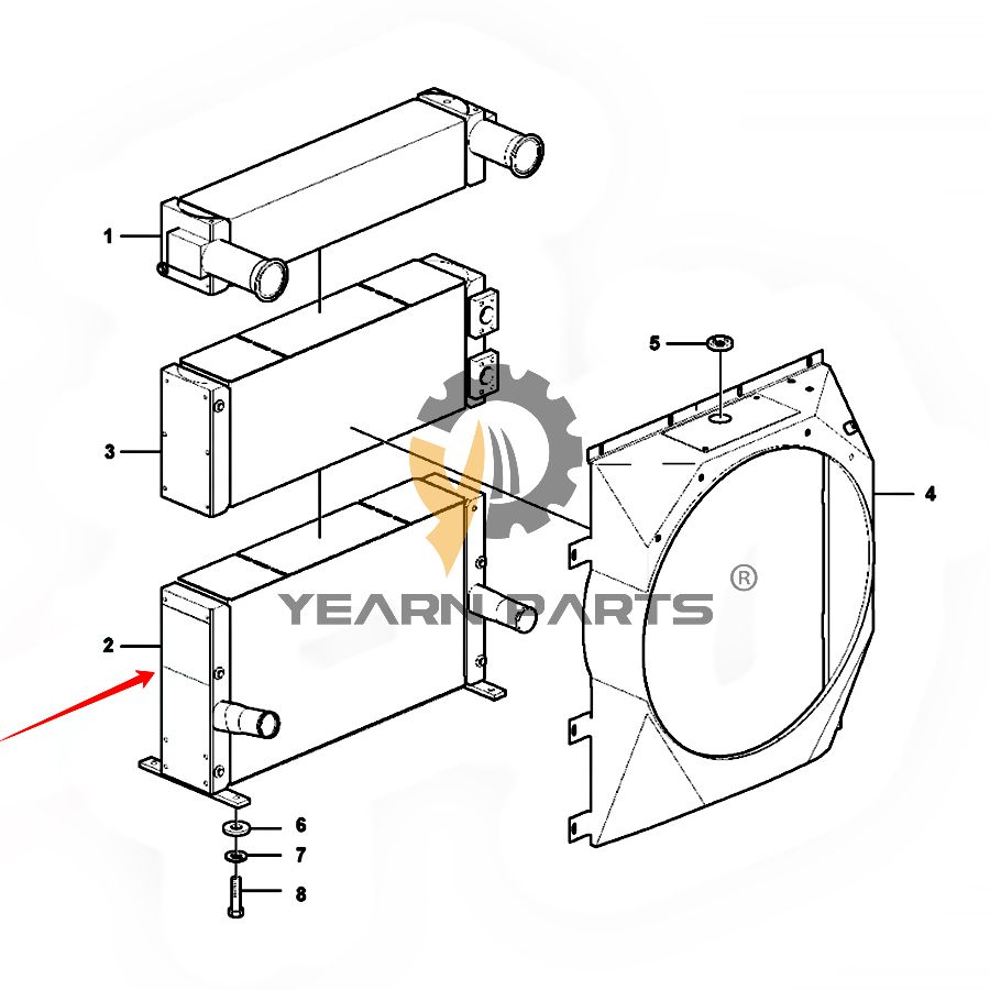 Water Tank Radiator VOE17204963 VOE17424908 for Volvo EC140D EC140E Excavator