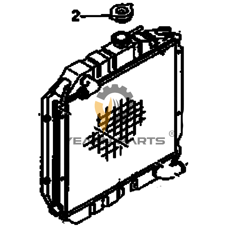 Water Tank Radiator with Bend Inlet 20N-03-71110 for Komatsu PC15-3 PC10-7 PC20-7 Excavator