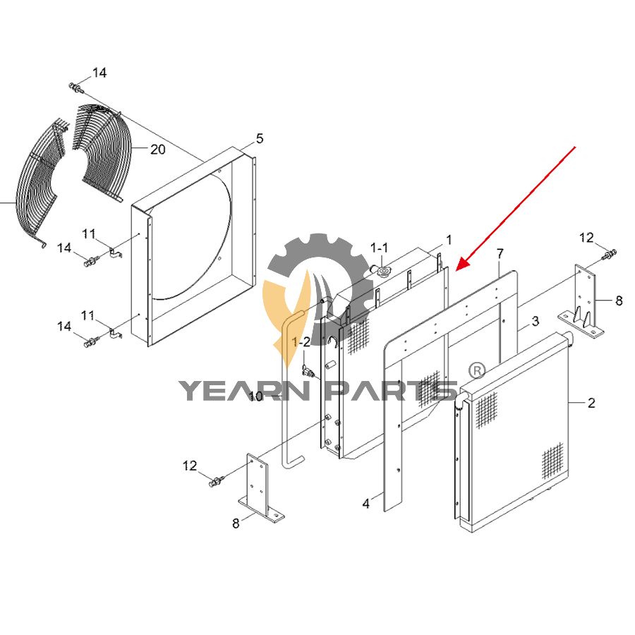 Water Tank Radiator XCAF-00515 for Hyundai Loader SL760 SL763(-#0500) SL763(#0501-) SL765