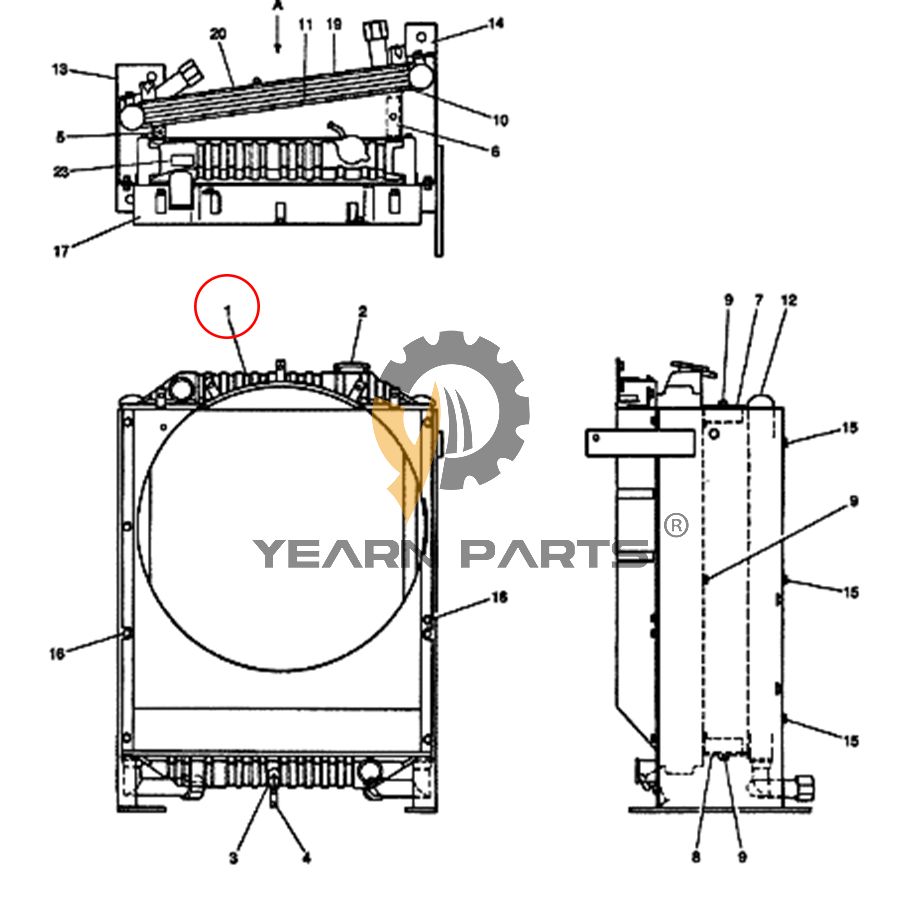 Water Tank Radiator YX05P00001R100 for Kobelco SK135SRLC SK115SRDZ SK135SRL Excavator