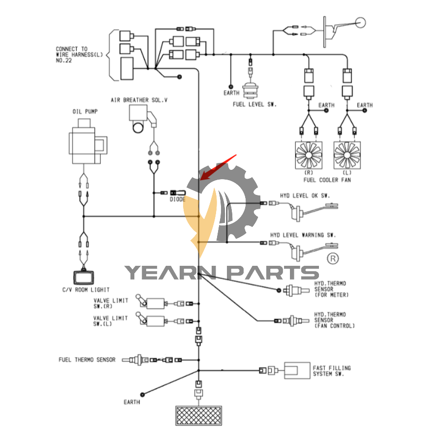 Wiring Harness 2049142 for Hitachi Excavator EX5500-5