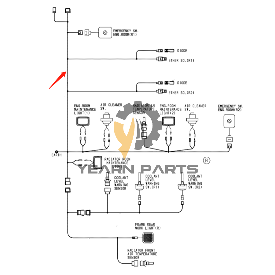 Wiring Harness 2057445 for Hitachi Excavator EX8000 EX8000-6