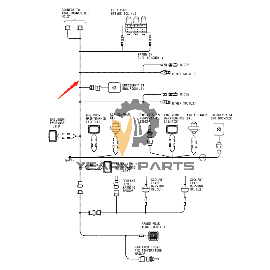 Wiring Harness 2057491 for Hitachi Excavator EX8000 EX8000-6