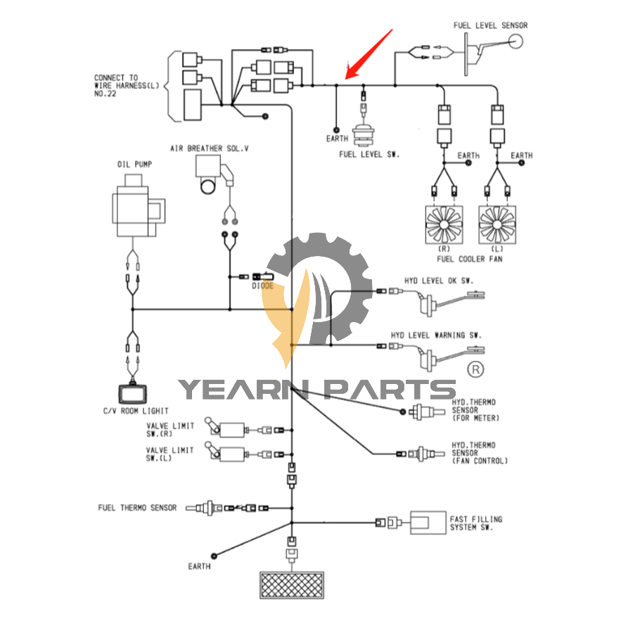 Wiring Harness 3097709 for Hitachi Excavator EX5500-5