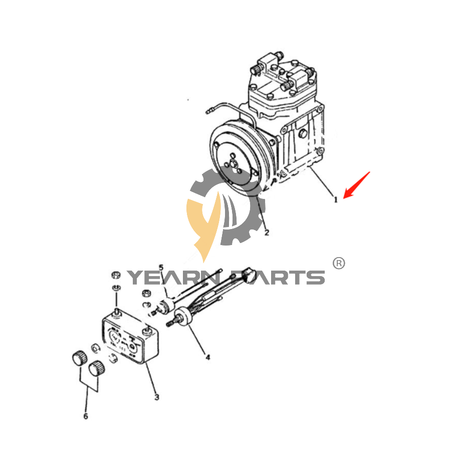 Air Conditioning Compressor 205-981-5130 for Komatsu Excavator PC100-1 PC100-2 PC100-3 PC120-1 PC120-2 PC120-3 PC150-1 PC150-3 PC200-1 PC200-2 PC200-3