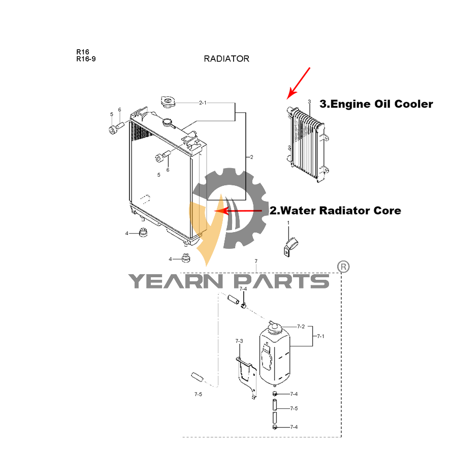 Engine Oil Cooler XJAF-02756 XJAF02756 for Hyundai Excavator R16-9