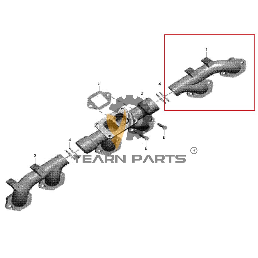 Exhaust Manifold XCAF-00323 XCAF-00320 XCAF-00325 for Hyundai Loader SL760 SL763(-#0500) SL763(#0501-) SL763S SL765 SL765S