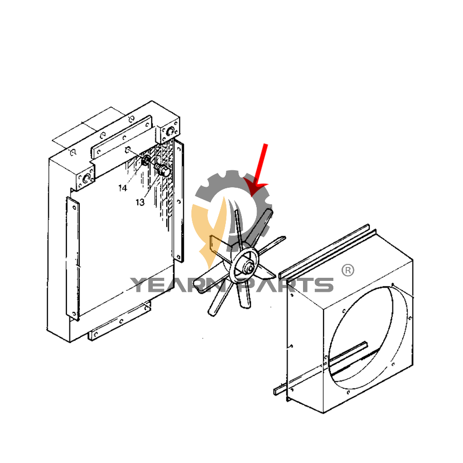 Fan Cooling 5W-6467 5W6467 for Caterpillar Excavator CAT 205 206 212 214B 214BFT 224B Engine 3116