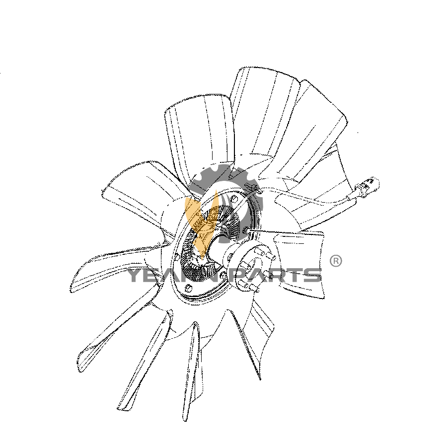 Fan Cooling Blade Spider with 11 Blades 2302892 230-2892 for Caterpillar Excavator CAT 320E 320F L 323E L 324D 324E 325D 326D2 328D LCR 329D 329D2 329E 330D2 L Engine 