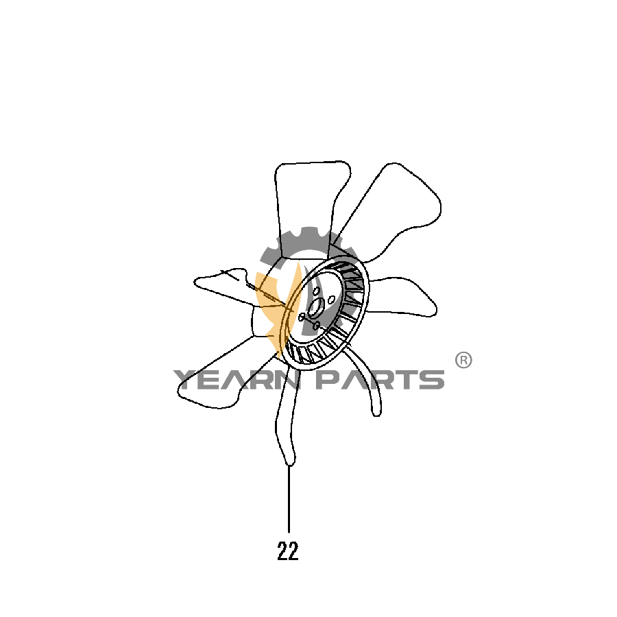 Fan Cooling Blade YM129655-44740 for Komatsu Excavator PC30MR-2 PC30MR-3 PC30MR-5 PC35MR-2 PC35MR-3 PC35MR-5