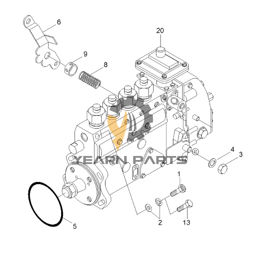 Fuel Injection Pump 3283921 F-002-A0Z-051 for Hyundai Excavator R140LC-7