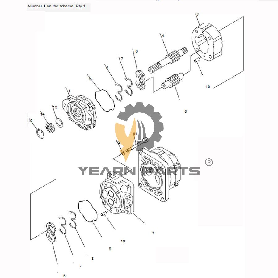 Gear Pump Ass'y 705-22-40160 for Komatsu Wheel Loader WA420-3