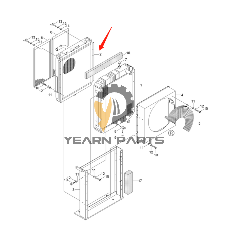 Hydraulic Oil Cooler 11N1-40021 for Hyundai Excavator R80-7