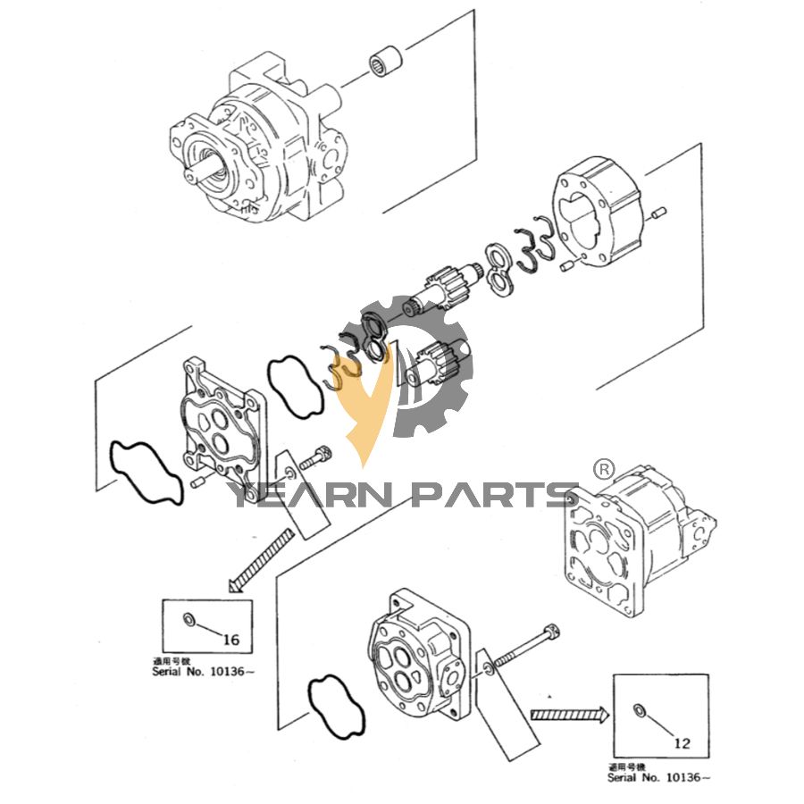 Hydraulic Pump SAR100 705-31-40330 7053140330 for Komatsu Wheel Loader WA600-1
