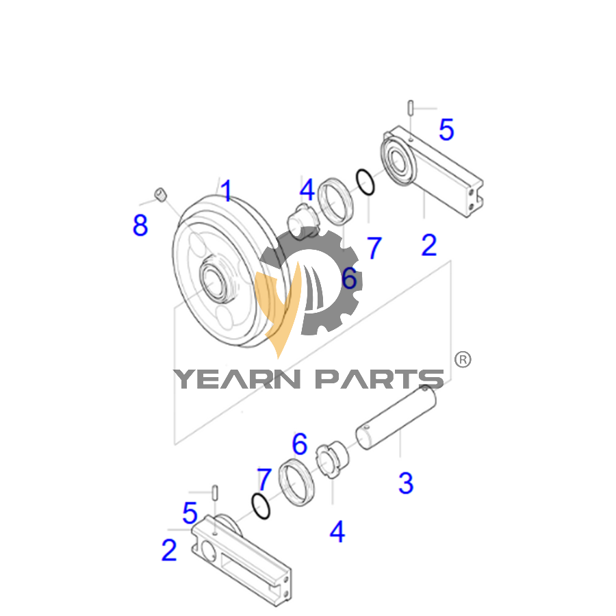 Buy Idler 270-00038 270-00038A for Doosan Daewoo Excavator SOLAR 75-V from www.soonparts.online store