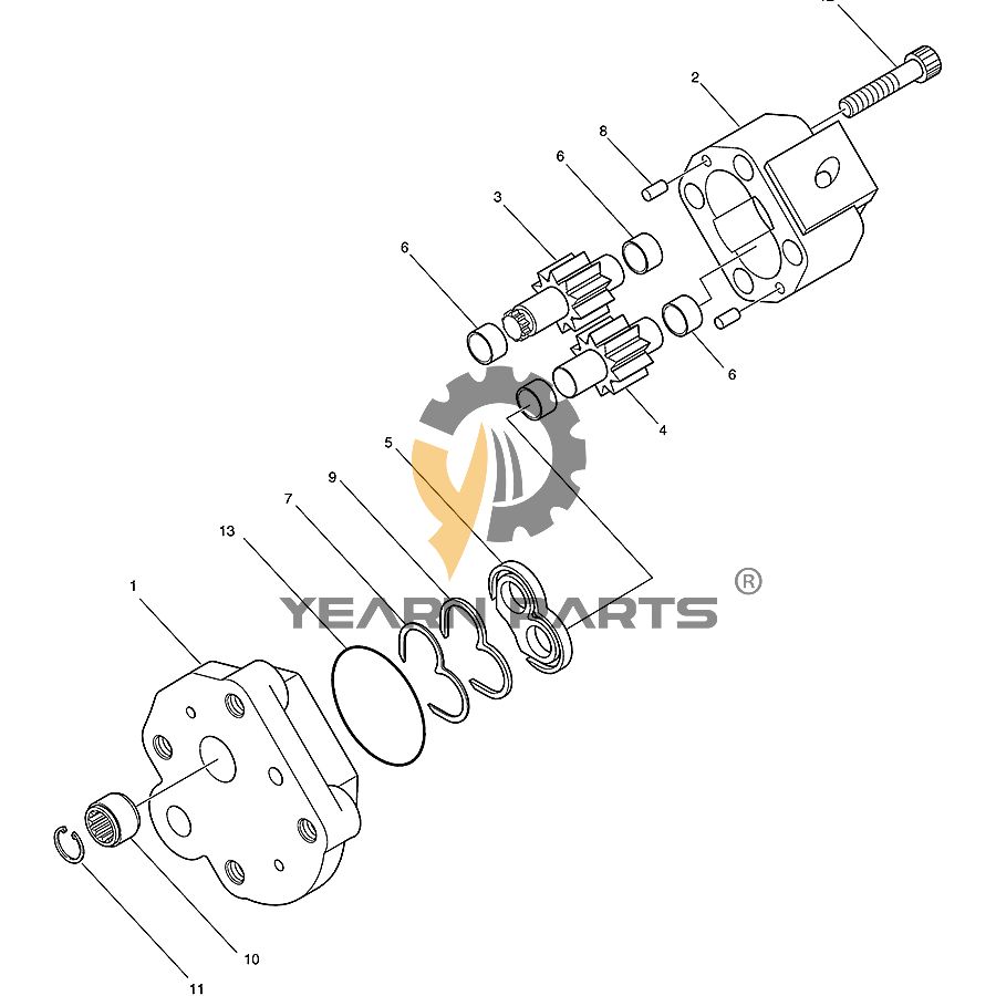 Rear Gear Pump 7004330 for Bobcat Excavator E60