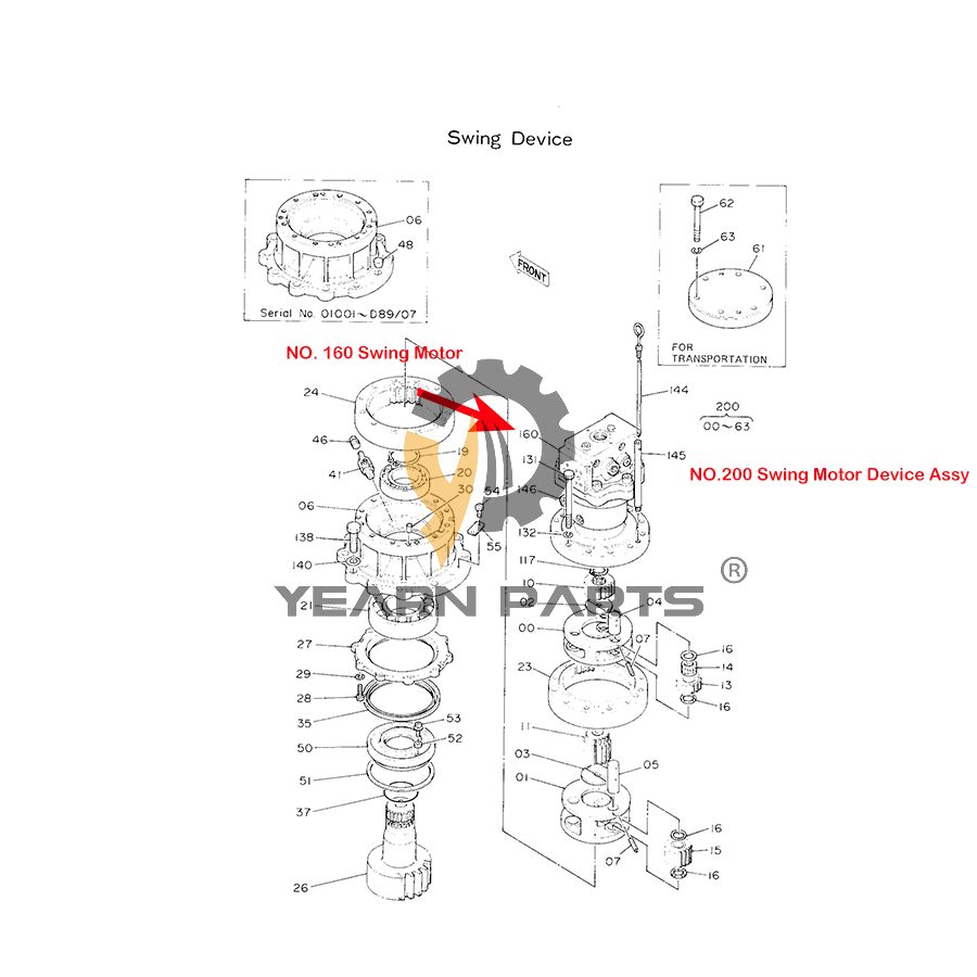 Swing Device 9097684 4224917 for Hitachi EX100 EX100M EX100W EX100WD EX120 EX90 Excavator