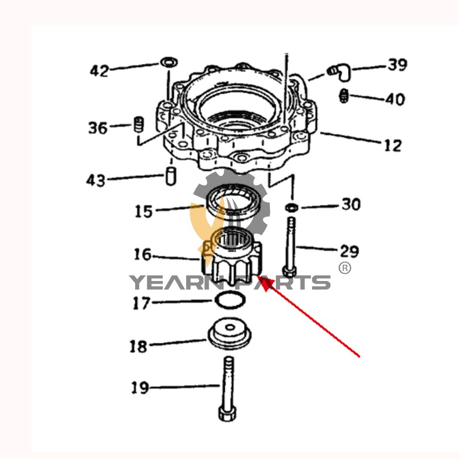 Swing Machinery Gear 6639695 for Bobcat Excavator 130