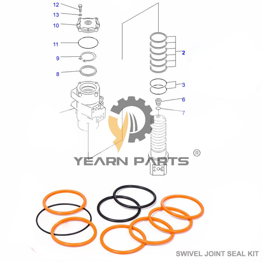 Swivel Joint 07128-11000 07128-01000 155-61-11903 for Komatsu Excavator D150A-1 D155A-1 D355A-3 D95S-1