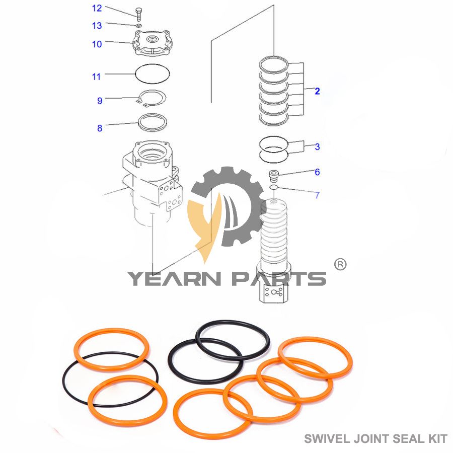 Swivel Joint Seal Kit for Bobcat Excavator E55