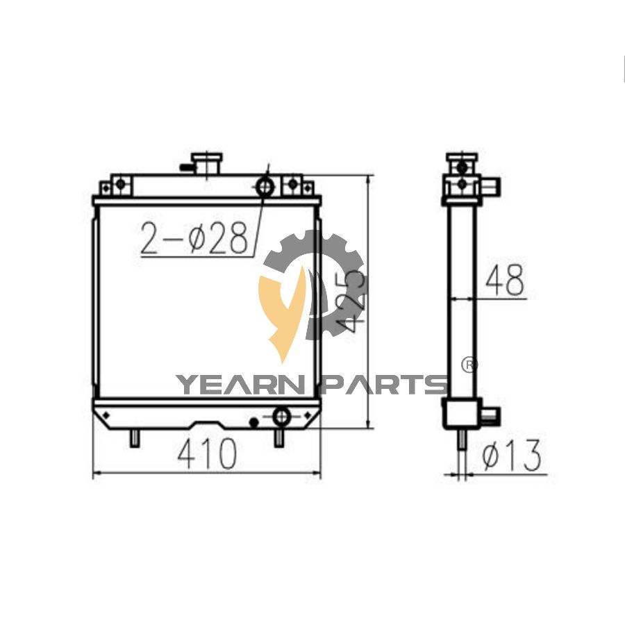 Water Tank Radiator Core ASS'Y 119255-44501 11925544501 for Yanmar EE213