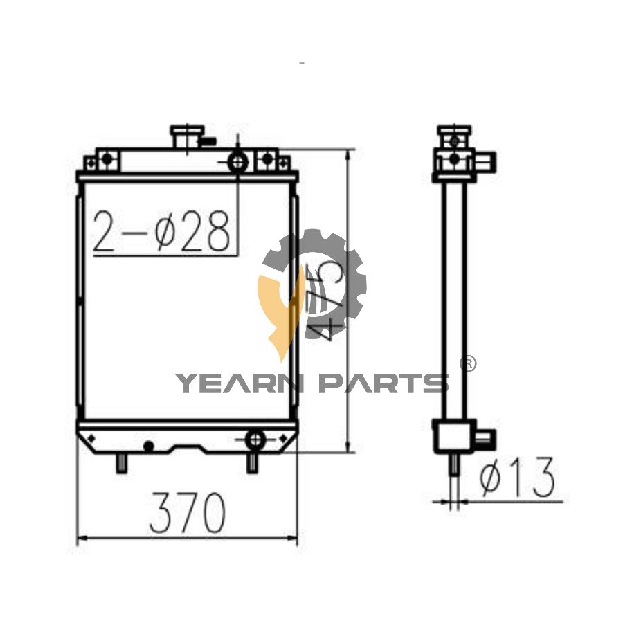 Water Tank Radiator Core ASS'Y 119265-44500 11926544500 for Yanmar
