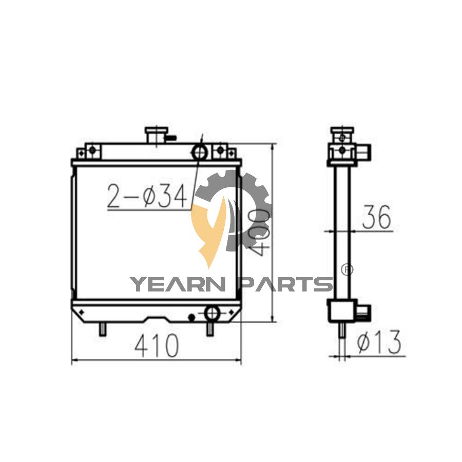 Water Tank Radiator Core ASS'Y 119853-44501 11985344501 for Yanmar F190 F210 F230 F250