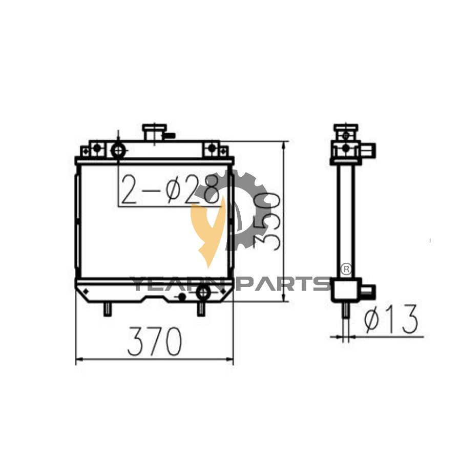 Water Tank Radiator Core ASS'Y 119853-44510 11985344510 for Yanmar