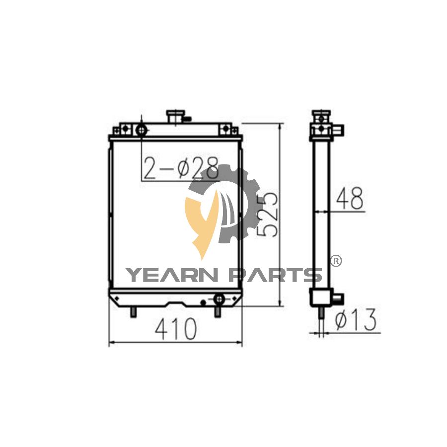 Water Tank Radiator Core ASS'Y 129457-44501 12945744501 for Yanmar US40 US46 US50