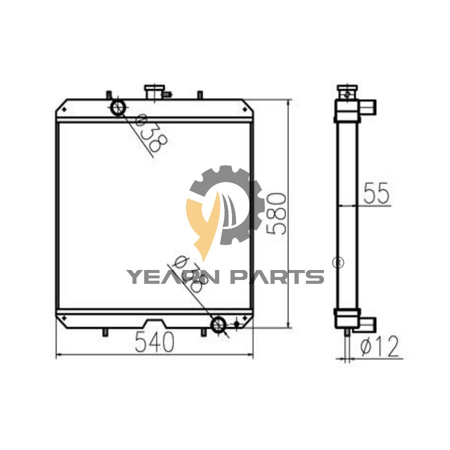Water Tank Radiator Core ASS'Y 184015-44501 18401544501 for Yanmar Excavator VIO40-3 VIO50-3