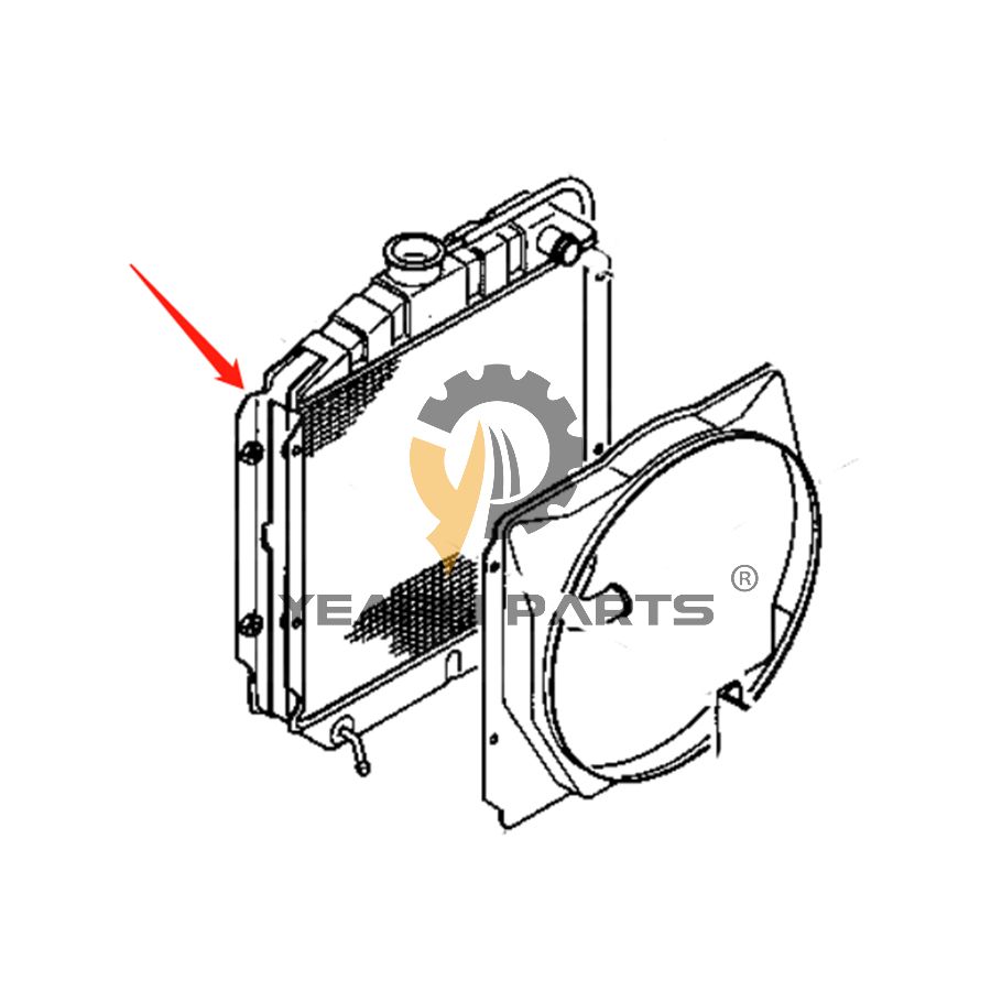 Water Radiator 20M-03-11100 20M0311100 for Komatsu Excavator PC05-1