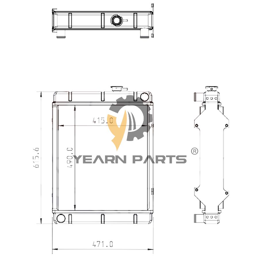 Water Tank Radiator 30925376 for JCB Excavator ROBOT 160HF ROBOT 170HF ROBOT 170 ROBOT 160