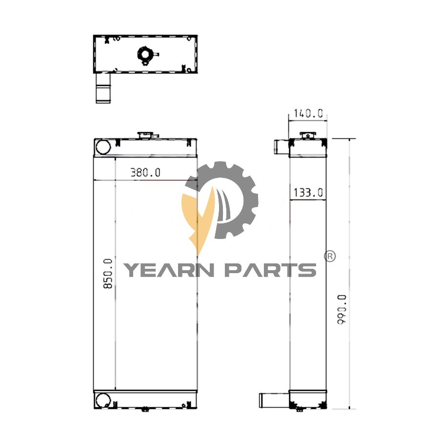 Water Tank Radiator 332J5520 for JCB Excavator JS190-T3