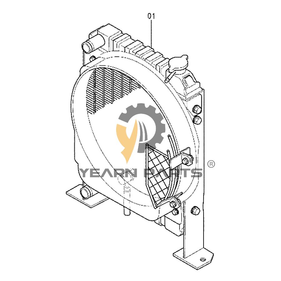 Water Tank Radiator 4339876 for Hitachi Excavator EX12-2 EX15-2