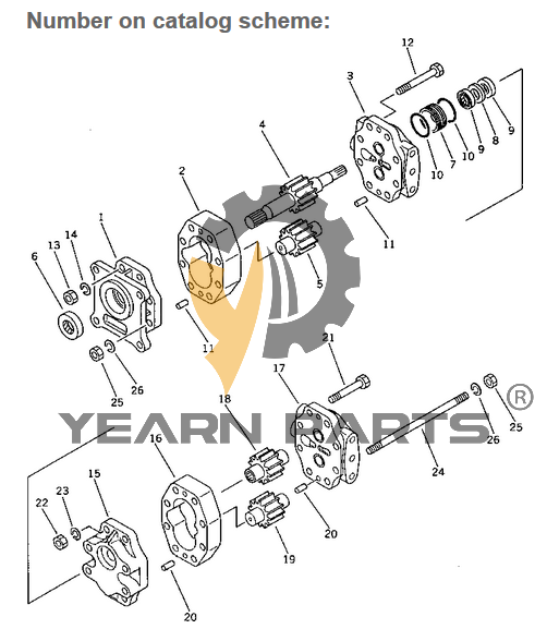 Hydraulic Pump 07427-72400 0742772400 for Komatsu Bulldozer D50A-18 D50P-17 D50A-17 D50PL-17 D50P-18
